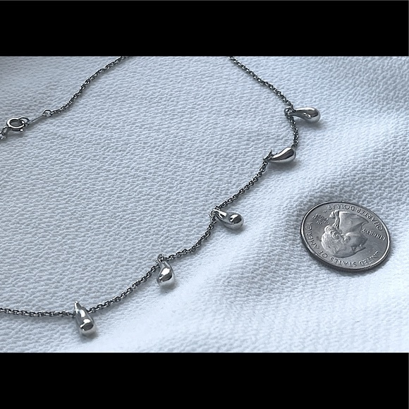 Tiffany & Co. Elsa Peretti 5 Teardrop pendant Sterling Silver Necklace 16” - Picture 2 of 7